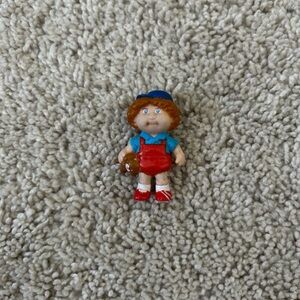 1984 CPK Cabbage Patch Kids Boy With Teddy Bear PVC Figure 2" Blue Eyes